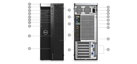 418mm×176mm×518mm デール 精密 5820 塔 ワークステーション Xeon W-2255/16G/2TB/T400 T5820